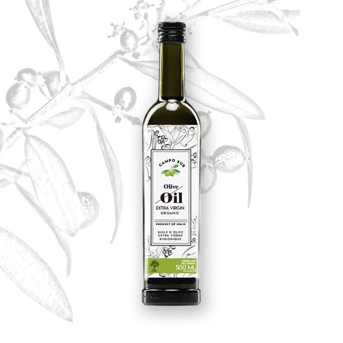 Olive oil label with the title 'Label design'