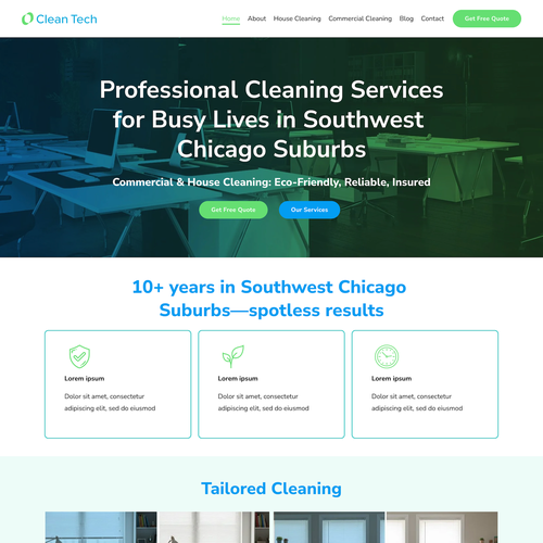 Design with the title 'Clean Tech Design'