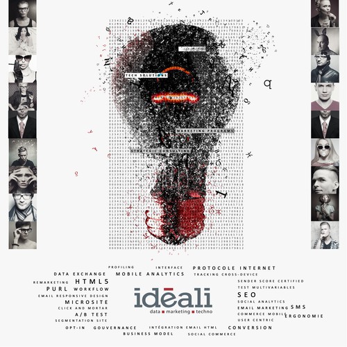 Data artwork with the title 'The poster for explain how data converts to actionable profiles for marketing purposes'