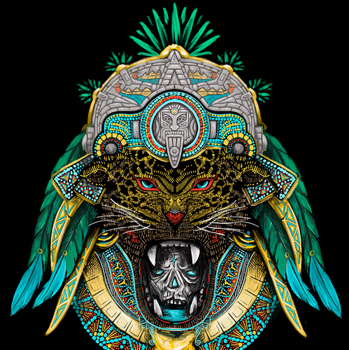 Aztec design with the title 'Tequila Brand'