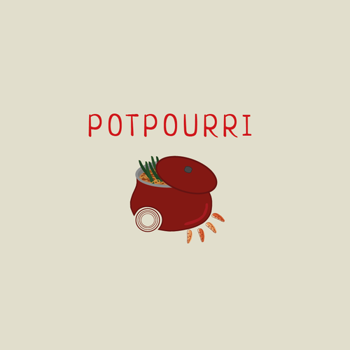 Pot design with the title 'POTPOURRI- Healthy food on your desk'