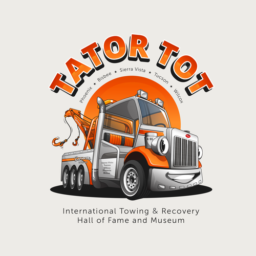 Trucking design with the title 'International Towing & Recovery Hall of Fame and Museum'