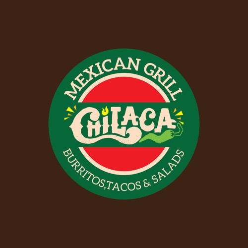 Mexican restaurant design with the title 'Chilaca Mexican Grill'