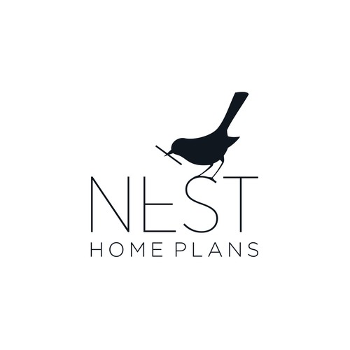 Nest design with the title 'Nest Home Plans Logo Design'