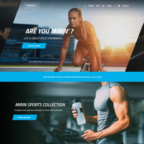 Fashion website with the title 'Sports site'