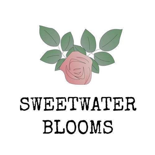 Typewriter logo with the title 'Logo concept for Sweetwater Blooms'
