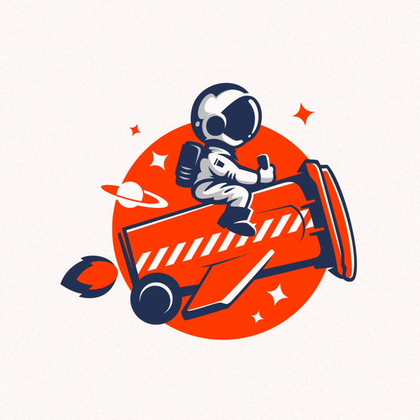 Astronaut logo with the title 'Space junk'