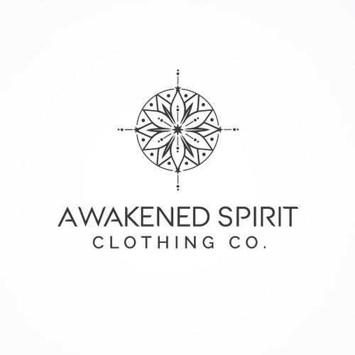 Balanced logo with the title 'Logo design for modern spiritial clothing company'