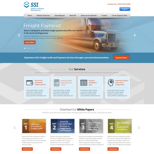 Corporate website with the title 'World-Class Transportation & Logistics Website'