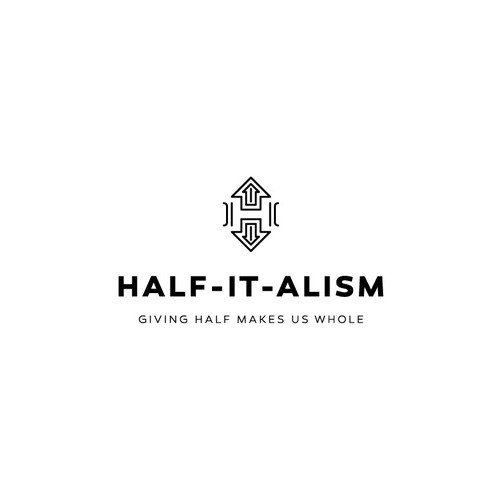 H design with the title 'Line art logo design for Half-it-alism'