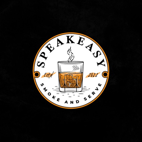 Smoking logo with the title 'Logo for Cocktail Smoker Tray for Parties and Bars'