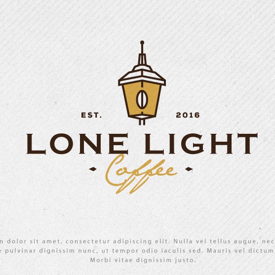 Cafeteria logo with the title 'Logo for Lone Light Coffee'