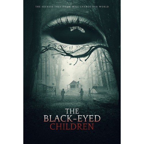 Scary design with the title 'THE BLACK-EYED CHILDREN POSTER'