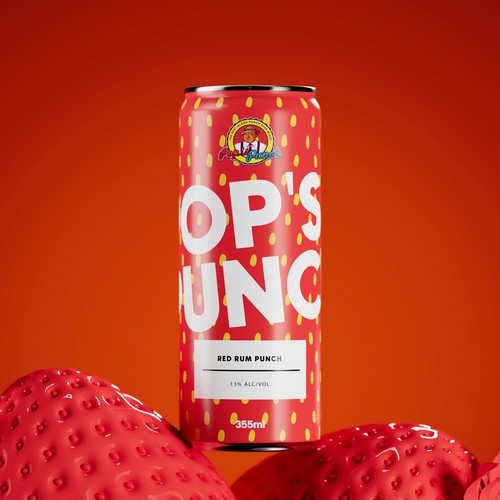 Beverage label with the title 'Fresh Rum Punch can label design'