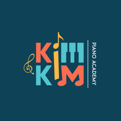 Academy logo with the title 'Kim & Kim Piano Academy Logo Concept'