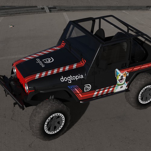 Jeep design with the title 'Car wrap - Dogtopia'