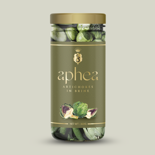 Food label with the title 'APHEA artichokes'