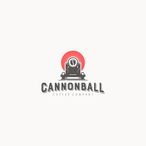 CorelDRAW design with the title 'Cannonball Coffee Company'