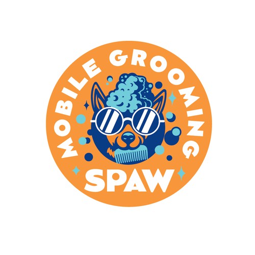 Pet grooming logo with the title 'Mobile Grooming Spaw'