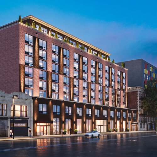3-dimensional design with the title 'NY Building Render'