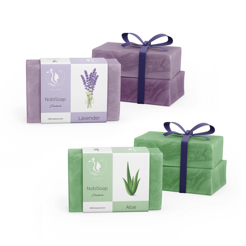 Lavender label with the title 'Attractive soap label for women'