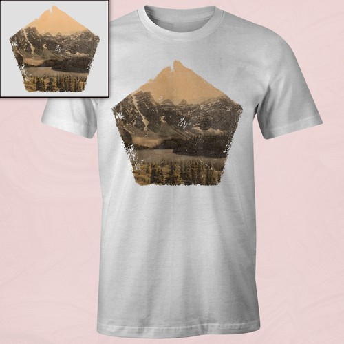Photography t-shirt with the title 'Photo-Realistic Vintage Mountain T-Shirt'
