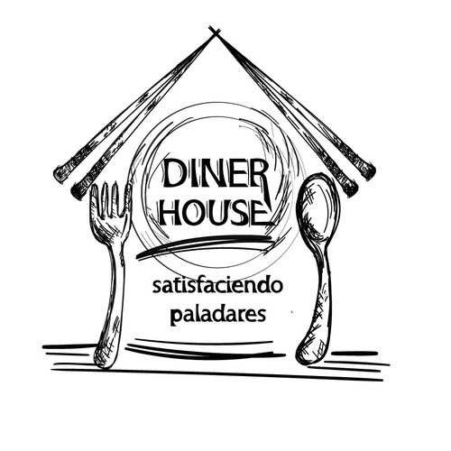 Dinner logo with the title 'Hand-drawn logo for Sushi & Pizza Restaurant'