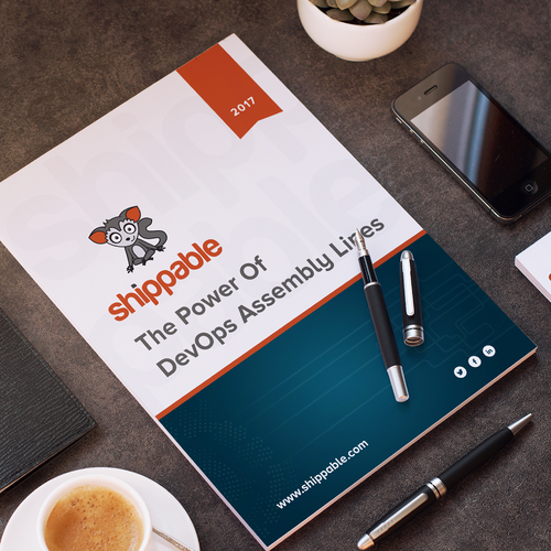 White paper design with the title 'Design whitepapers for a technical startup'