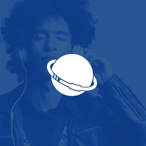 Galaxy design with the title 'simple and clean planet audio logo'