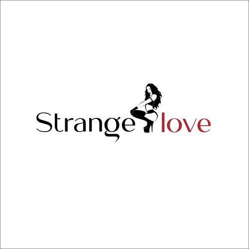 Clothing logo with the title 'strange love'