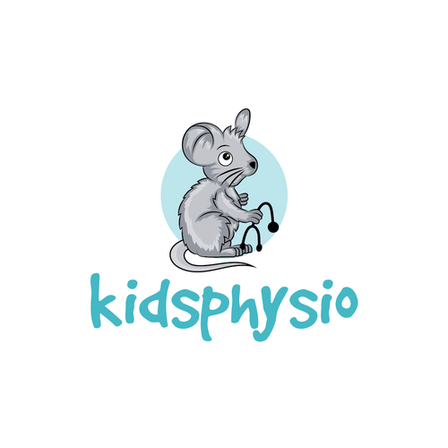 Mouse design with the title 'Mascot design for pediatric physiotherapist'