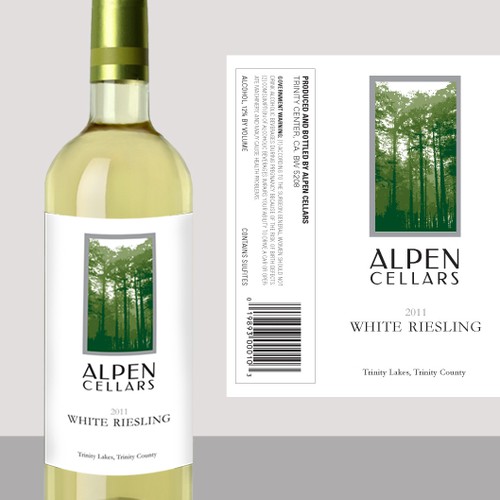 California label with the title 'Alpen Cellars wine label'