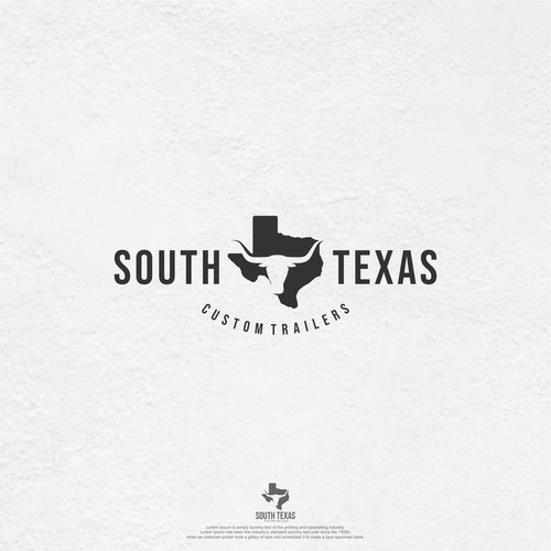 Trailer logo with the title 'South Texas Custom Trailers Logo design'