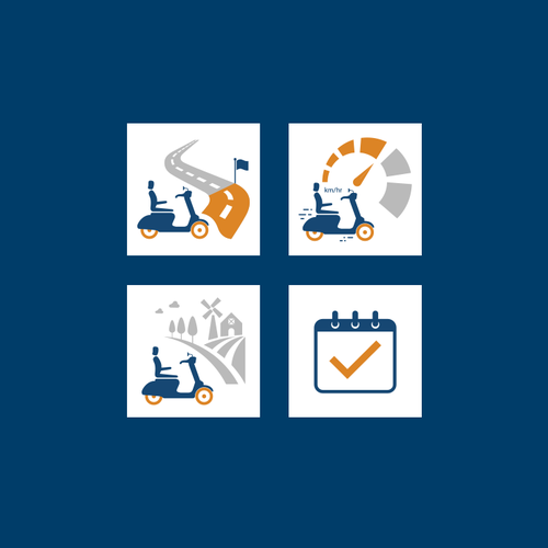 Scooter design with the title 'Mobility Scooter (ICON SET)'