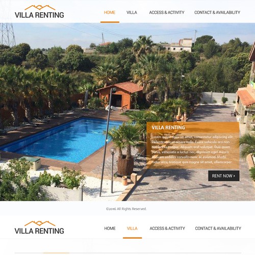 Travel website with the title 'Vacation resort'