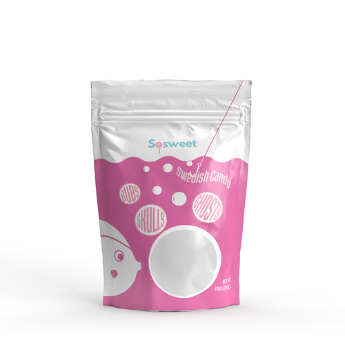 Candy packaging with the title 'Packaging for Swedish candy'