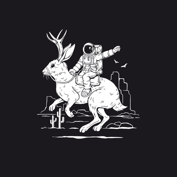 Western design with the title 'Jackalope'