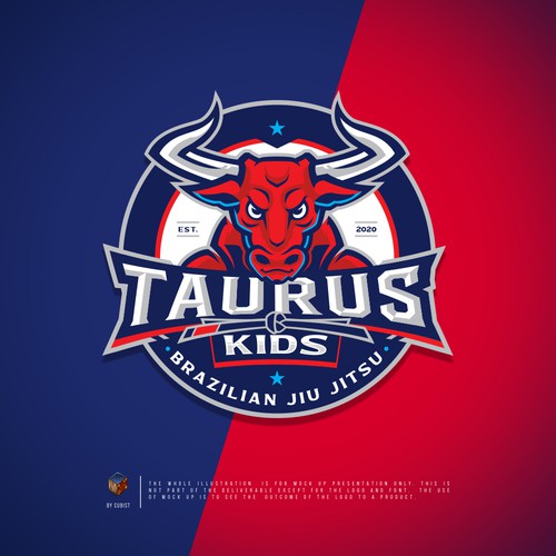 Jiu-jitsu design with the title 'Taurus Kids Brazilian Jiu Jitsu'