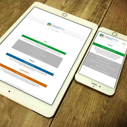 Clear website with the title 'Save Humanity Website'