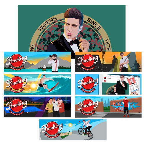 Commercial design with the title 'concept for Mr. Smoking'