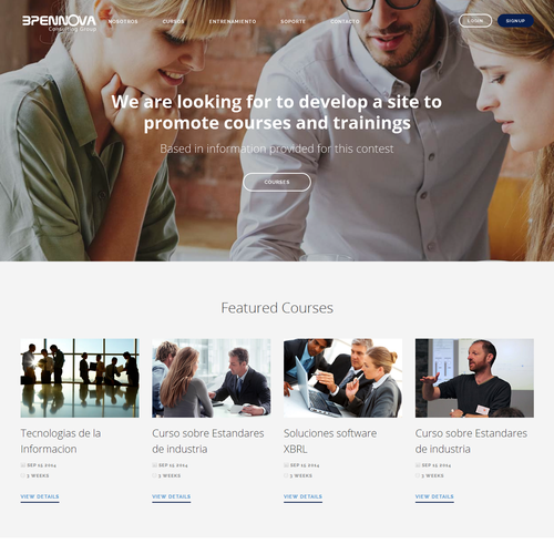 Event website with the title 'Website design and development with shopping car integration'