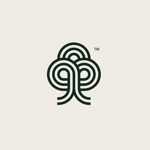 Elements of nature logo with the title 'EVERGREEN'
