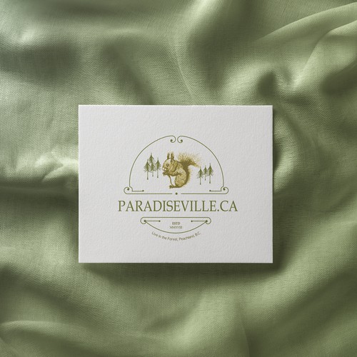 Squirrel logo with the title 'Paradiseville.Ca'