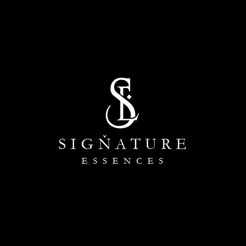 Perfume logo with the title 'Signature Essences | Luxury Monogram Logo'