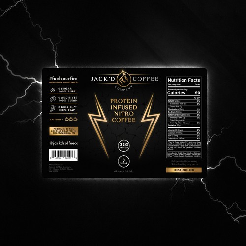 Energy label with the title 'Jack'd Coffee Company Label'