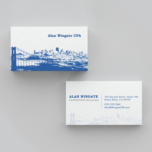 Name card design with the title 'Name card design for Alan Wingate CPA'