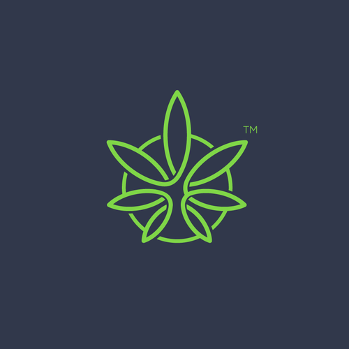 Weed logo with the title 'Marijuana Abstract Mark'