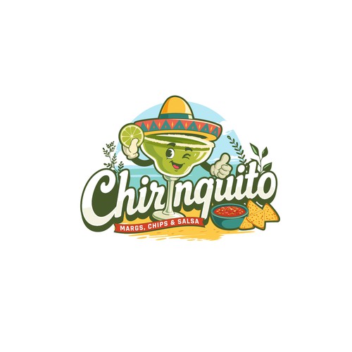 Margarita design with the title 'Margarita glass cartoon mascot'