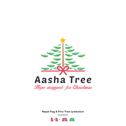 Christmas logo with the title 'Aasha Tree'