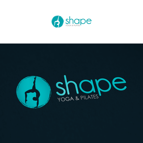 Pilates logo with the title 'Logo for SHAPE yoga and pilates'
